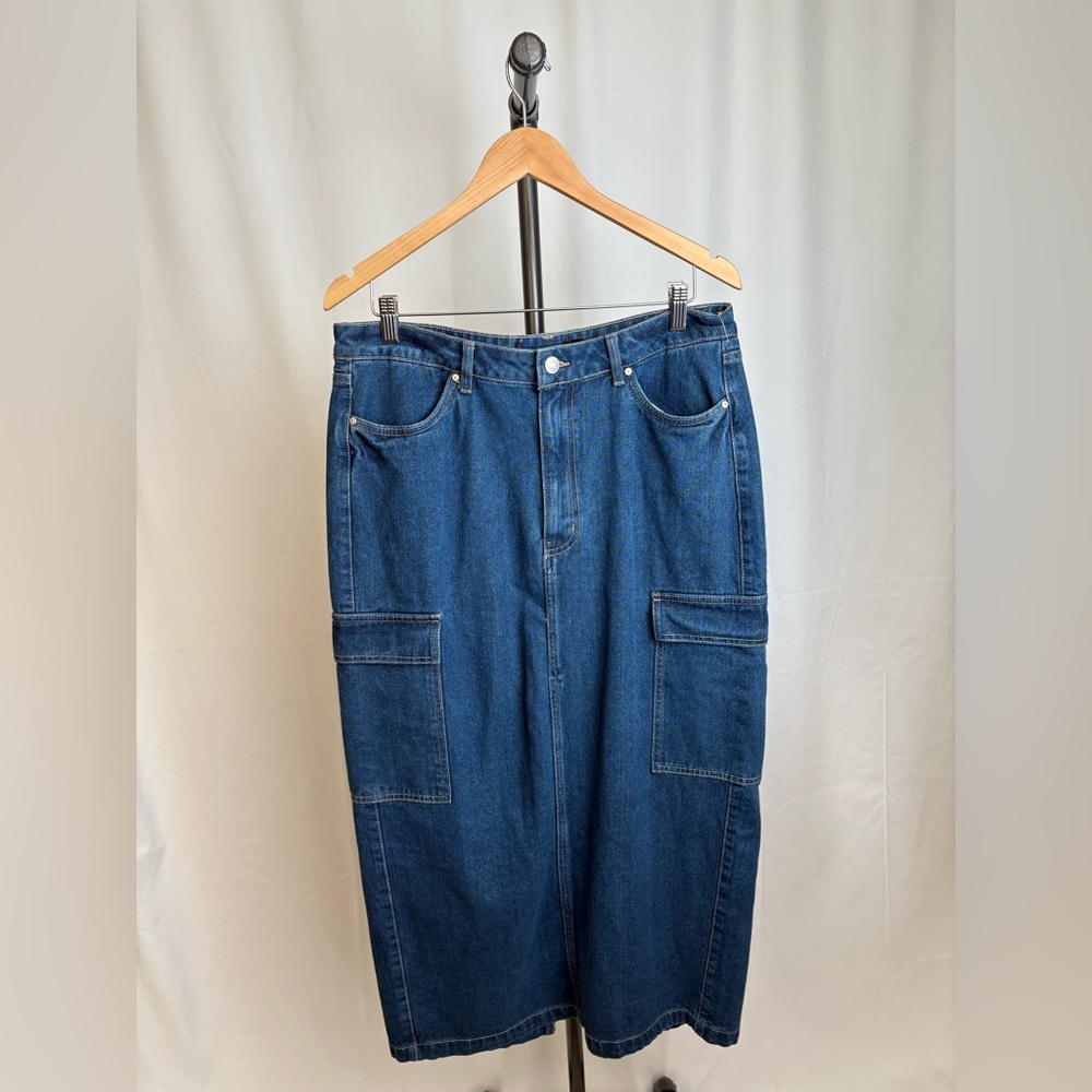 Blue Cargo Maxi Skirt